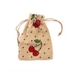 Торбичка памук 10~12x15~17 см щампа череши