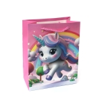 Подаръчна торбичка от картон 18x23x10 см 3D Еднорог