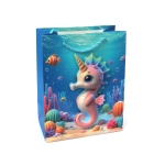 Подаръчна торбичка от картон 18x23x10 см 3D Морско конче
