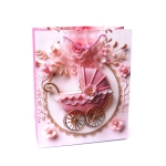 Подаръчна торбичка от картон 26x32x10 см 3D Baby girl
