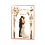 Картичка 15.5x10.5.2 см с плик младоженци -1 брой