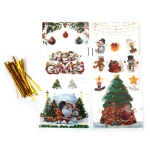 Целофанов плик 12x27 см МИКС 4 дизайна с Коледни мотиви и връзка -50 броя 