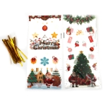 Целофанов плик 12x27 см МИКС 4 дизайна с Коледни мотиви и връзка -50 броя 