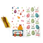 Целофанов плик 12x27 см МИКС 4 дизайна с Великденски мотиви и връзка -50 броя 