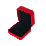 Кадифена кутия за бижута 9x9x4.5 см цвят червен