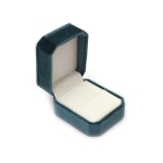 Кадифена кутия за бижута 6x7.5x4.5 см цвят тюркоаз