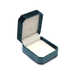 Кадифена кутия за бижута 7.5x8.5x4.5 см цвят тюркоаз