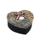 Кутия за подарък сърце с пандела 16x14x6 см цвят сив имитация на мрамор