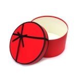 Кръгла подаръчна кутия 16x16x9 см цвят червен