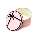 Кръгла подаръчна кутия 25x25x15 см цвят розов