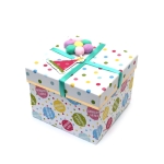 Подаръчна кутия 13.6x13.6x9 см с декорация и надпис Happy Birthday