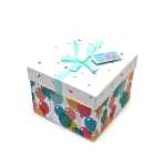 Подаръчна кутия 15x15x11.5 см с декорация и надпис Happy Birthday