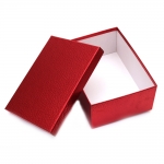 Кутия за подарък 21x14x8.5 см имитация кожа цвят червен