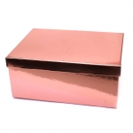 Кутия за подарък 36.5x28.5x16.5 см цвят бледо розов металик