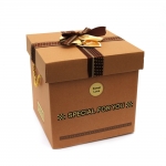 Кутия за подарък от крафт картон с дръжки 17x17x16 см