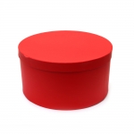 Кутия за подарък кръг 13.4x8 см цвят червен