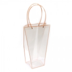 Торбичка за подарък прозрачна PVC размер без дръжки 28x15x42.5 см с кант праскова