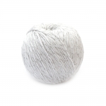 Прежда ОПАЛ цвят бял със сребърно ламе 85 процента мек памук 15 процента лурекс -50 грама -150 метра