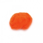 Филц вълна 100 процента МЕРИНО 66S-21 микрона цвят оранжев -4~5 грама