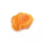Филц вълна 100 процента МЕРИНО 66S-21 микрона цвят оранжев меланж -4~5 грама
