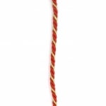 Шнур полиестер 3 мм пресукан с ламе цвят червено и златно -5 метра