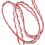 Ширит 12 мм текстил червен с бяло - 10 метра