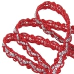 Ширит 7 мм текстил шнур червен с ламе -30 метра