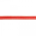 Ширит органза и сатен 11 мм червена с ламе дъга -10 метра
