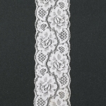 Лента дантела еластична 60 мм бяла - 1 метра