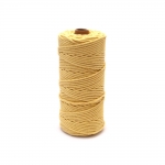 Шнур памук 3 мм цвят светло жълт -100 метра
