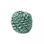 Шнур памук 1.5 мм пресукан цвят бял и зелен -50 грама