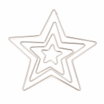 Комплект звезда метал 45,100,150 и 200 мм сребро