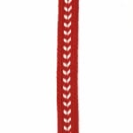 Ширит 20 мм памук червен с бяло -1 метър