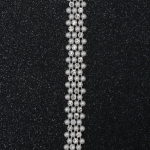 Ширит перлен 15 мм с камъчета цвят крем - 1 метър