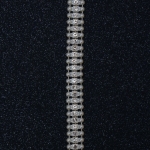 Ширит перлен 13 мм с камъчета цвят крем - 1 метър
