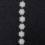 Ширит перлен 20 мм с камъчета цвят бял - 1 метър