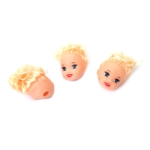 Глава за кукла с рисувани очи и руса коса 26x29x24 мм модел момиче -5 броя