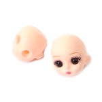 Глава за кукла с реалистини очи без коса 46x40x45 мм модел момиче -2 броя
