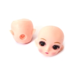 Глава за кукла с реалистини очи без коса 49x45x46 мм модел момиче -2 броя