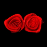 Роза текстил 16x6 мм цвят червен -50 броя