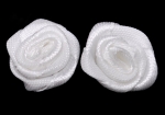 Роза текстил 16x6 мм цвят бял -50 броя