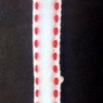 Лента кадифе 7 мм бяла с червени кантове -274 метра