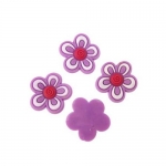 Фигурка гумена 17x3 мм цвете лилаво - 10 броя
