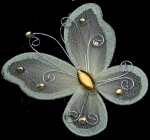 Пеперуда 70х60 мм с брокат кремава