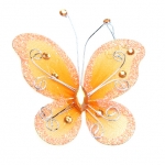 Пеперуда 70х60 мм с брокат оранжева