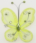Пеперуда 70х60 мм с брокат жълта светло