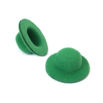 Шапка 32x8 мм текстил жълта с точки - 10 броя