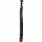 Лента велур 8.5x3 мм с два реда кристали леопардов десен черна -1 метър