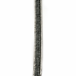 Лента велур 15x3 мм с два реда кристали и надпис черна -1 метър