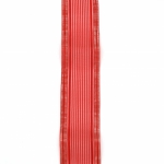 Лента органза 40 мм червена с кант ламе сребро -2 метра